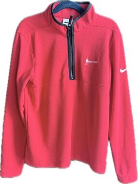 Nike Kids Red Quarter-Zip lightweight Fleece Pullover